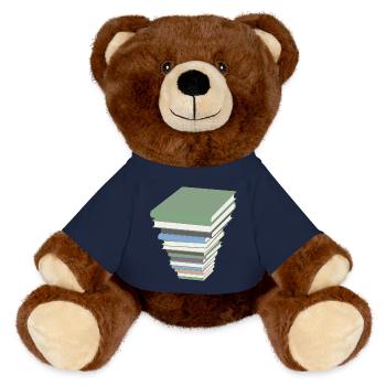 books reader reading buecher lesen lernen78 - MiniFeet® RecycelBär® Braun - French Navy - Vorne