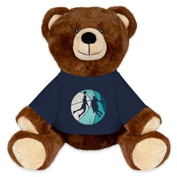 Passion Basketball - Basketball Gift - MiniFeet® RecycelBär® Teddy Bear Brown - french navy - Front