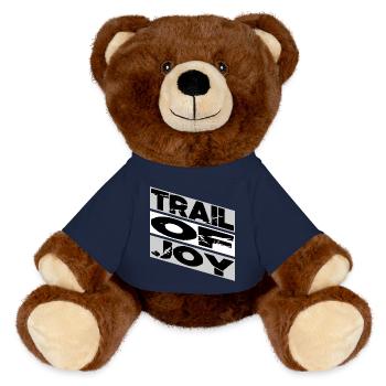 Vivre dans le bonheur Blagues Citation drôle - Nounours RecycelBär® marron - bleu marine - Devant