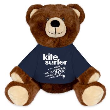 Kitesurfeur vs véliplanchiste - Nounours RecycelBär® marron - bleu marine - Devant