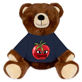 Tomato, Tomatoes, Vegetables, Hobby Gardener, Cook - MiniFeet® RecycelBär® Teddy Bear Brown - french navy - Front