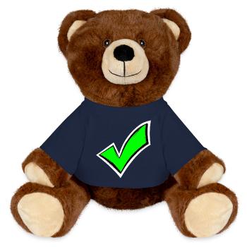 Tick chop colored seen - MiniFeet® RecycelBär® Teddy Bear Brown - french navy - Front