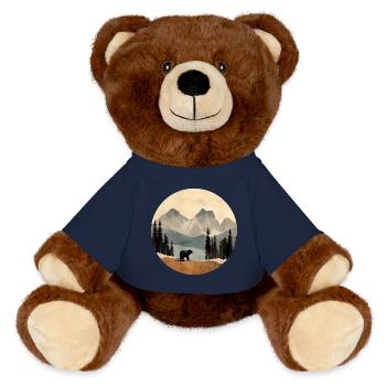 Ours dans les montagnes - Nounours RecycelBär® marron - bleu marine - Devant