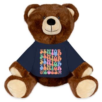 Senior 2023 - Graduated Students Graduation Party - MiniFeet® RecycelBär® Teddy Bear Brown - french navy - Front