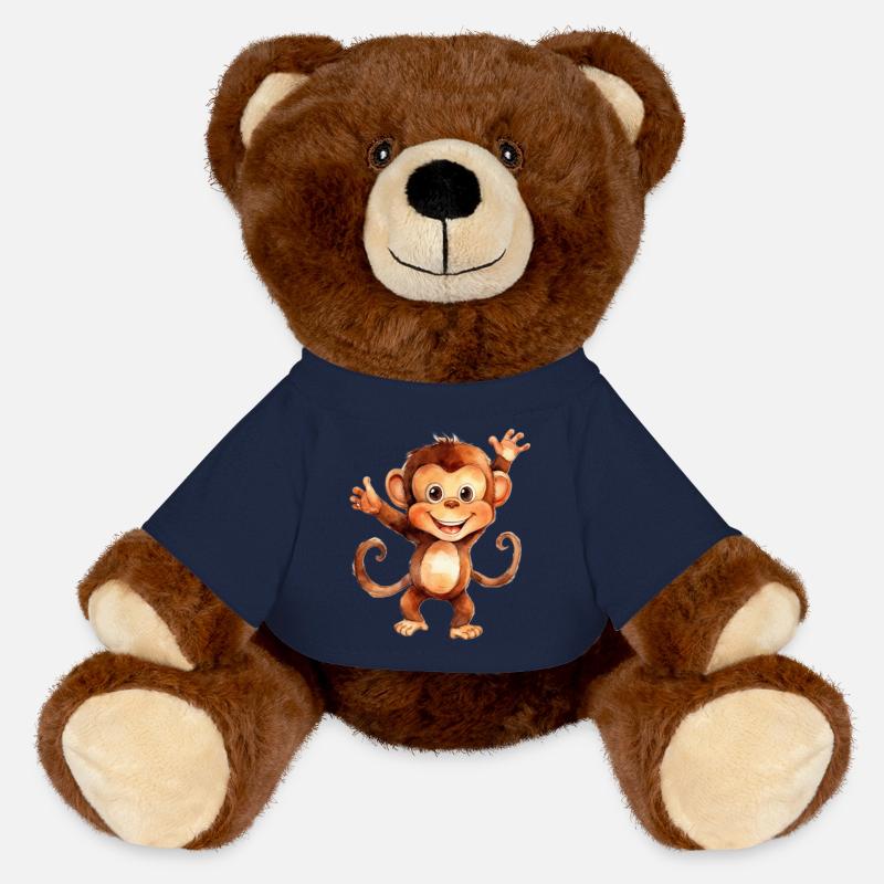Monkey abe klasse - MiniFeet® RecycelBär® i brun - navy