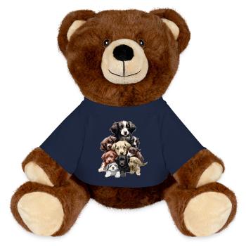 Lustige Hunde - MiniFeet® RecycelBär® Braun - French Navy - Vorne