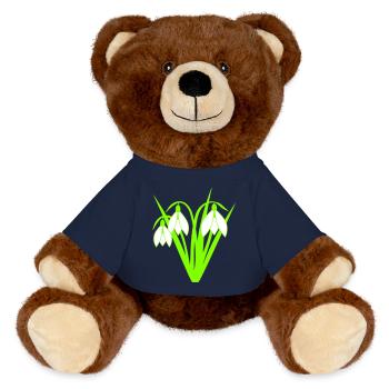Snowdrops - MiniFeet® RecycelBär® Teddy Bear Brown - french navy - Front