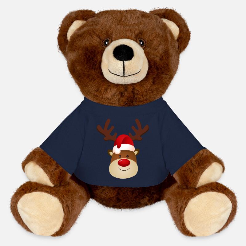 Rudolph Red Nose Reindeer - MiniFeet® RecycelBär® Braun - French Navy