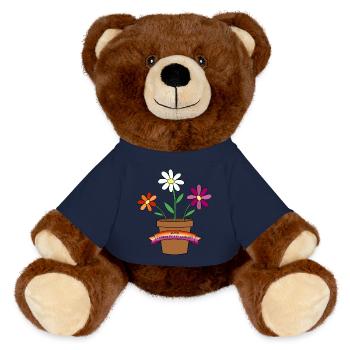 lesbian flowers - MiniFeet® RecycelBär® Teddy Bear Brown - french navy - Front