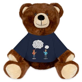 Langue des signes : malentendus inclus ! - Nounours RecycelBär® marron - bleu marine - Devant