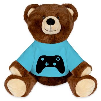 Controller - MiniFeet® RecycelBär® Teddy Bear Brown - atoll blue - Front