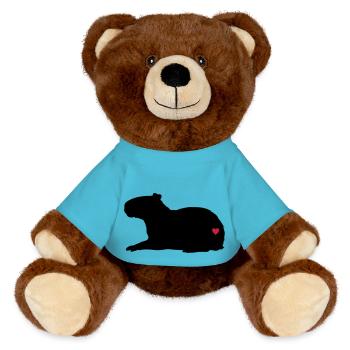 Love Capybara - MiniFeet® RecycelBär® Braun - Atollblau - Vorne