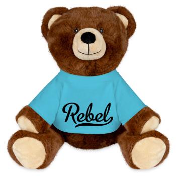 Rebell - MiniFeet® RecycelBär® Braun - Atollblau - Vorne