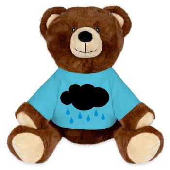 rain - MiniFeet® RecycelBär® Teddy Bear Brown - atoll blue - Front