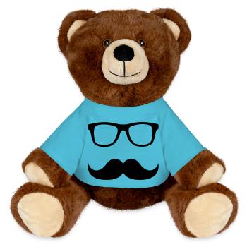 Mustache Brille - MiniFeet® RecycelBär® Braun - Atollblau - Vorne