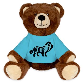 Löwe - Lion Courage - MiniFeet® RecycelBär® Braun - Atollblau - Vorne