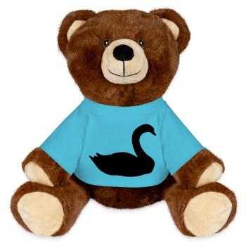 Schwan - MiniFeet® RecycelBär® Braun - Atollblau - Vorne
