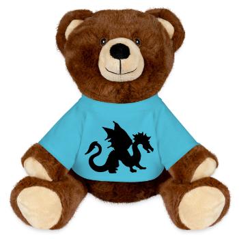 chinesischer drache chinese dragon tattoo fire - Nounours RecycelBär® marron - bleu outremer - Devant