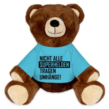 superheld - MiniFeet® RecycelBär® Braun - Atollblau - Vorne