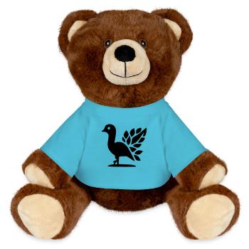 Pfau - MiniFeet® RecycelBär® Braun - Atollblau - Vorne