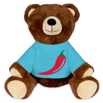 Chili - MiniFeet® RecycelBär® Teddy Bear Brown - atoll blue - Front