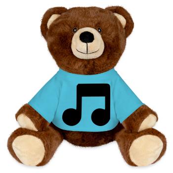 Musical note - MiniFeet® RecycelBär® Teddy Bear Brown - atoll blue - Front