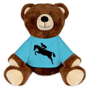 Jockey - Pferderennen - MiniFeet® RecycelBär® Braun - Atollblau - Vorne