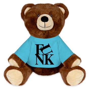 Funk Musik - MiniFeet® RecycelBär® Braun - Atollblau - Vorne