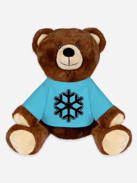Snowflake Snow - MiniFeet® RecycelBär® Teddy Bear Brown - atoll blue