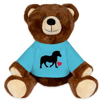 Fjord Horse - MiniFeet® RecycelBär® Teddy Bear Brown - atoll blue - Front