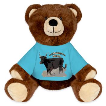 Taureau de Camargue - Nounours RecycelBär® marron - bleu outremer - Devant