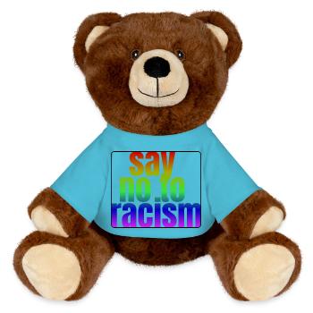 Dites non au racisme ! - Nounours RecycelBär® marron - bleu outremer - Devant