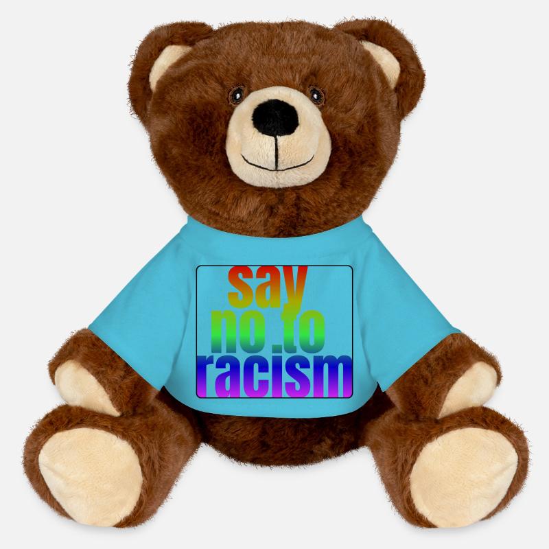 Dites non au racisme ! - Nounours RecycelBär® marron - bleu outremer