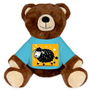 Mouton noir - Nounours RecycelBär® marron - bleu outremer - Devant