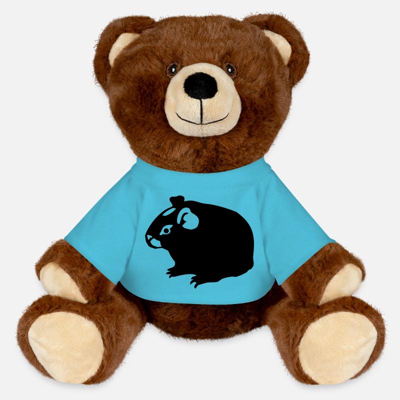 guinea pig (02) twocoloured - MiniFeet® RecycelBär® Teddy Bear Brown - atoll blue