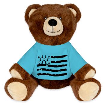 drapeau breton - Nounours RecycelBär® marron - bleu outremer - Devant
