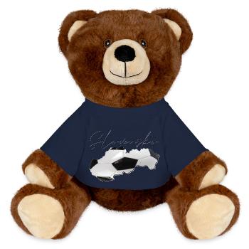 Slowakei Landkarte umrahmt echten Fußball SK - MiniFeet® RecycelBär® Braun - French Navy - Vorne