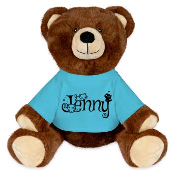 Jenny Nom Prénom Nom du chaton - Nounours RecycelBär® marron - bleu outremer - Devant
