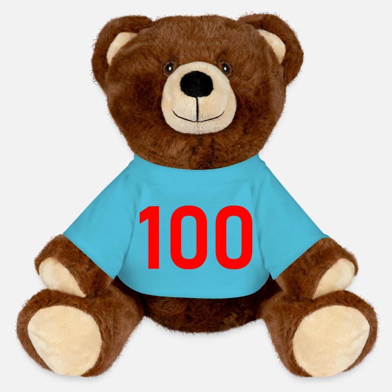 100. 100 ANS. 100e ANNIVERSAIRE. ANNIVERSAIRE 100  - Nounours RecycelBär® marron - bleu outremer