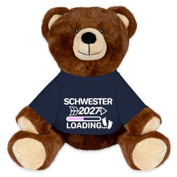 Je serai sœur en 2027 - Nounours RecycelBär® marron - bleu marine - Devant