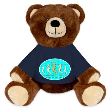 Sea horse - MiniFeet® RecycelBär® Teddy Bear Brown - french navy - Front