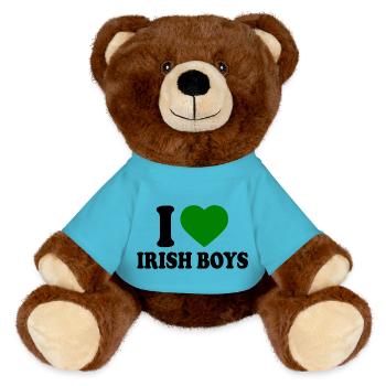 I love irish boys - MiniFeet® RecycelBär® Braun - Atollblau - Vorne