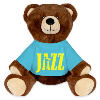 jazz_2 - MiniFeet® RecycelBär® Braun - Atollblau - Vorne