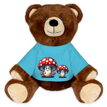 Fungi - MiniFeet® RecycelBär® Teddy Bear Brown - atoll blue - Front
