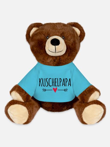 Bester liebster Papa kuscheln Vater lieb kuschelig - MiniFeet® RecycelBär® Braun - Atollblau