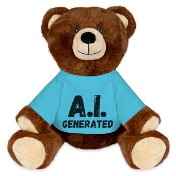 IA générée - Nounours RecycelBär® marron - bleu outremer - Devant