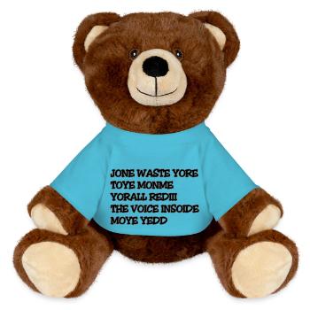 JONE WASTE YORE TOYE MONME YORALL REDIII THE VOICE - MiniFeet® RecycelBär® Teddy Bear Brown - atoll blue - Front