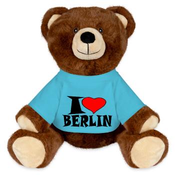 Berlin - J'aime Berlin - Nounours RecycelBär® marron - bleu outremer - Devant