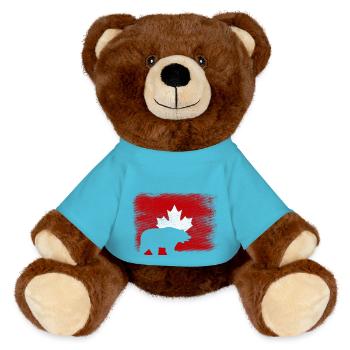 canadian bear - MiniFeet® RecycelBär® Teddy Bear Brown - atoll blue - Front