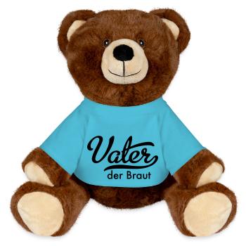 Vater der Braut - MiniFeet® RecycelBär® Braun - Atollblau - Vorne